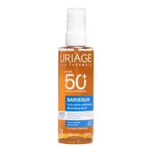 Protection solaire Bariesun Uriage huile sèche sublimatrice SPF 50+