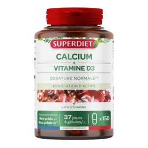 Calcium + Vitamine D3 gélules SuperDiet