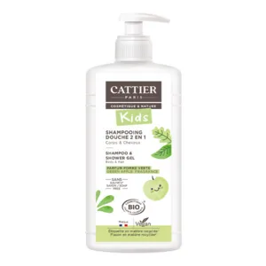 Cattier Kids Gel douche shampooing pomme verte Bio