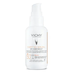 Fluide solaire visage Vichy Capital Soleil UV-Age SFP50+ teinté