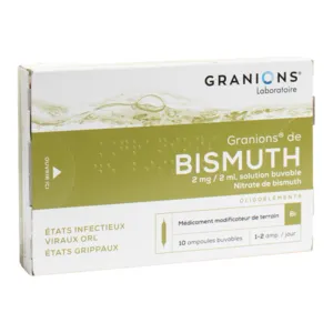 Granions ampoules de bismuth mal de gorge