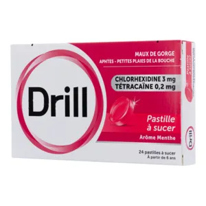 Drill pastilles maux de gorge coquelicot