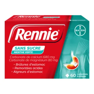 Rennie Comprimés brûlures d'estomac menthe verte sans sucre