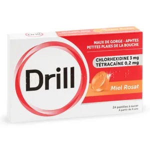 Drill miel rosat pastilles à sucer mal de gorge