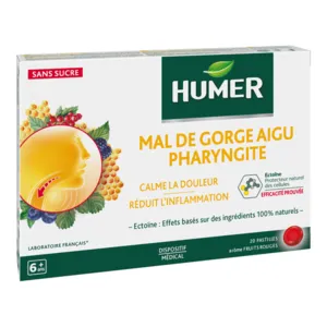 Humer Pastilles sans sucre Mal De Gorge Aigu Pharyngite