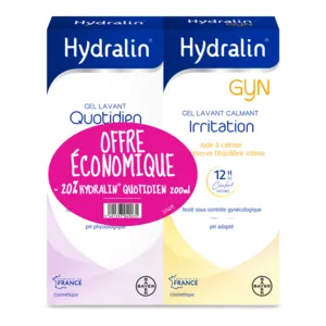 Gels lavants Hydralin Quotidien + Gyn irritation
