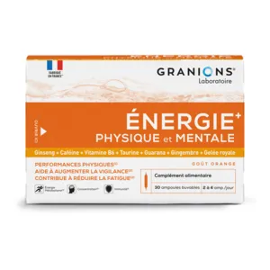 Granions Energie physique et mentale ampoules goût orange