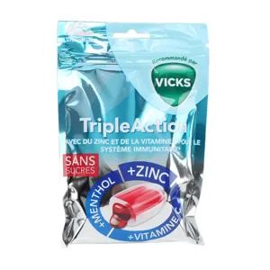 Pastilles Vicks Triple Action sans sucres