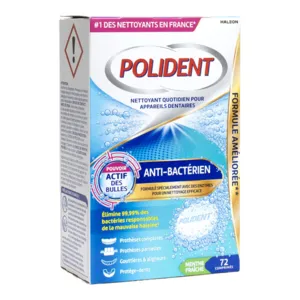 Comprimés Polident nettoyant anti-bactérien pour appareils dentaires