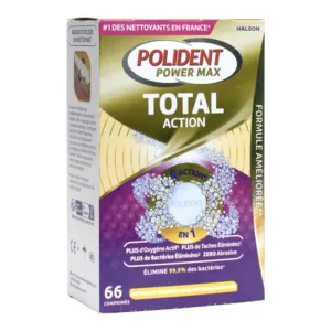Comprimés nettoyants Polident Total Action pour appareils dentaires