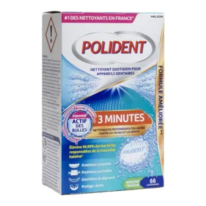 Polident comprimés nettoyant appareils dentaires 3 minutes