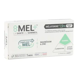Comprimés 8 Mel+ Mélatonine 1,9 mg