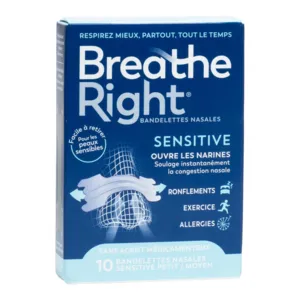 Bandelettes nez congestionné Breathe Right Sensitive