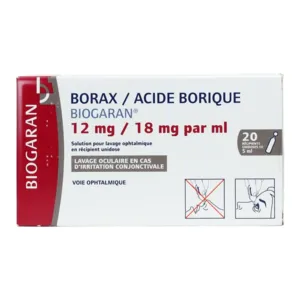 Unidoses Borax Acide borique médicament Biogaran