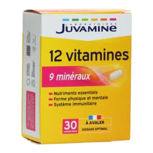 Juvamine comprimé 12 vitamines 9 minéraux