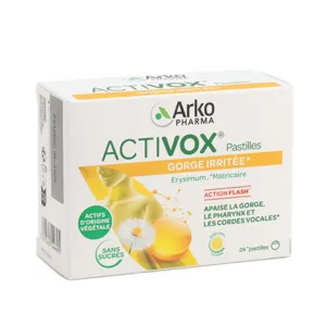 Activox miel citron pastilles mal de gorge