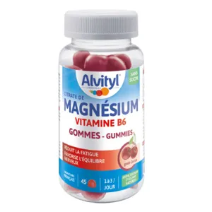 Alvityl Magnésium vitamine B6 gummies goût cerise