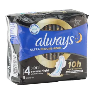 Serviettes hygiéniques Ultra Secure Night Always