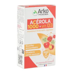 Arkopharma Acérola 1000 vitamine D3 comprimés effervescents
