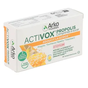 Activox Propolis comprimés miel citron sans sucre