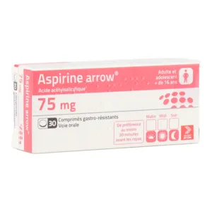 Aspirine Arrow 75 mg anti agrégant plaquettaire