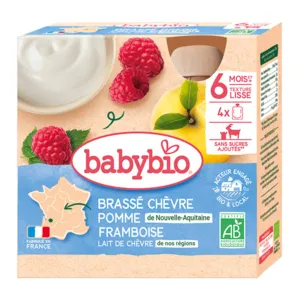 Babybio gourde brassé pomme chèvre framboise bio