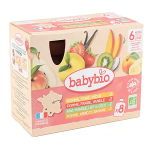 Babybio gourdes fruits pour bébé multi-parfums bio