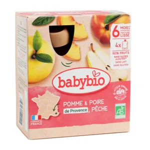 Purée de fruits Babybio Pomme Poire Pêche en gourde