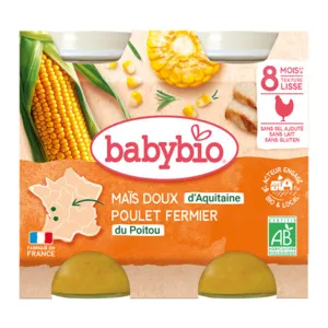 Petits Pots Babybio Maïs doux Poulet fermier bio