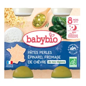 Babybio petit pot bébé soir Pâtes Epinards Chèvre