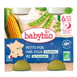 Petit pot Babybio Petits pois Maïs doux Riz bio