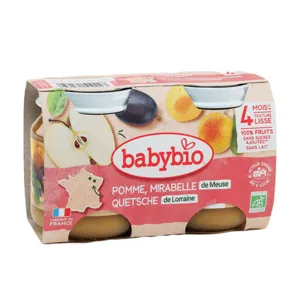 Babybio Petit Pot bio de fruits Mirabelle Pomme Quetsche