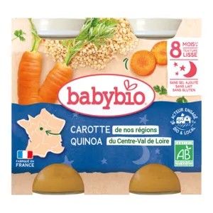 Babybio Petits Pots bébé mouliné de carottes quinoa dès 8 mois