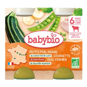 Babybio Petits Pots petits pois panais courgette veau bio dès 6 mois
