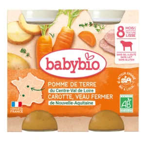 Pack Babybio Petit Pot bébé pomme de terre carotte veau