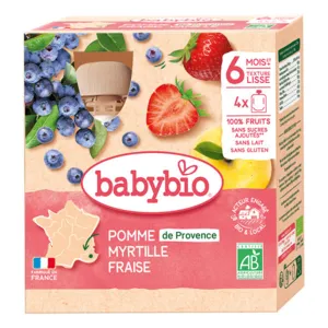 Compote gourde Babybio Pomme Myrtille Fraise bio