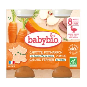 Petit Pot pour bébé Carotte Potimarron Pomme Canard Babybio