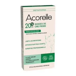 Bandes de cire froide Bio Acorelle visage et petites zones