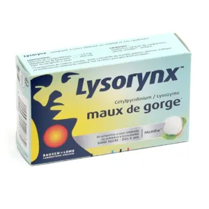 Pastilles pour la gorge Lysorynx menthe sans sucre