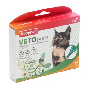 Vetopure Pipettes répulsives antiparasitaires Chat
