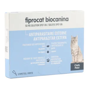 Pipettes chat anti puces Biocanina Fiprocat