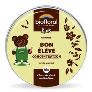 Biofloral Kids Gommes aux Fleurs de Bach bio Bon élève Concentration