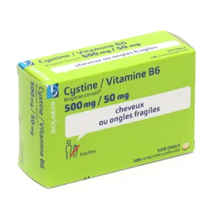 Cystine Vitamine B6 500mg/50mg comprimés chute de cheveu