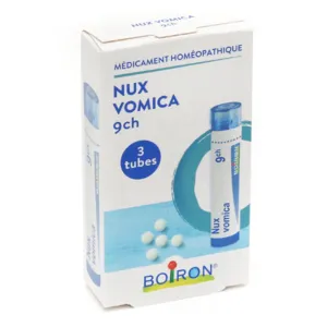Nux Vomica 9 CH 3 tubes granules Boiron