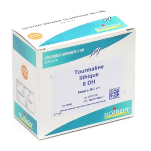 Boiron Tourmaline Lithique 8 DH homéopathie en ampoules