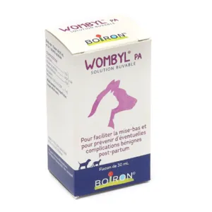 Wombyl PA Boiron solution buvable gestation chien chat