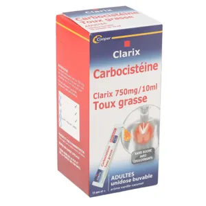 Clarix sans sucre adultes unidoses buvables Toux grasse