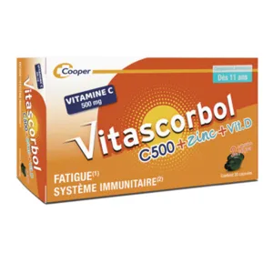 Capsules Vitascorbol C500 + Zinc + Vitamine D