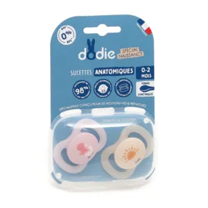 Sucette nouveau né et prématuré Dodie symétrique en silicone