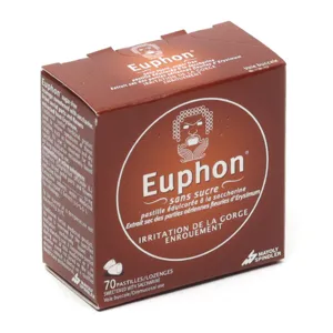 Euphon pastille pour la gorge sans sucre